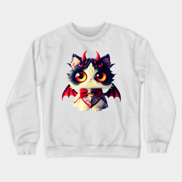 Bad Devil Kitty Crewneck Sweatshirt by Shawn's Domain